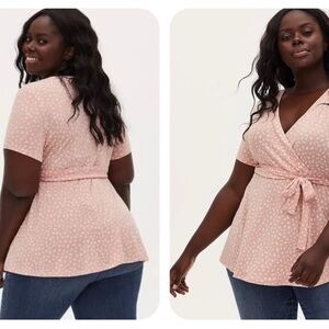 Torrid Knit Crepe Wrap Peplum top blouse Size 4X